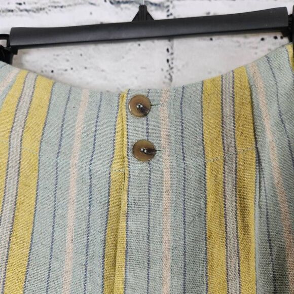 Soft Surroundings Women's Multicolor Stripe Linen Blend Crop Pants Wide Leg 10 - Picture 6 of 14